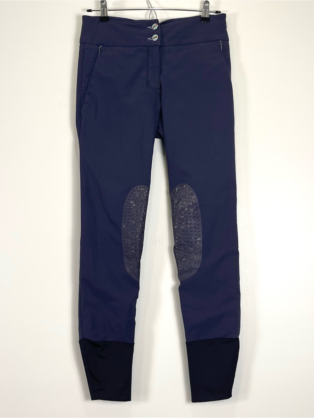 ANMIO Women's Breeches Riding Pants Navy Blue Knee Grips Sequins Italy I-40 D34